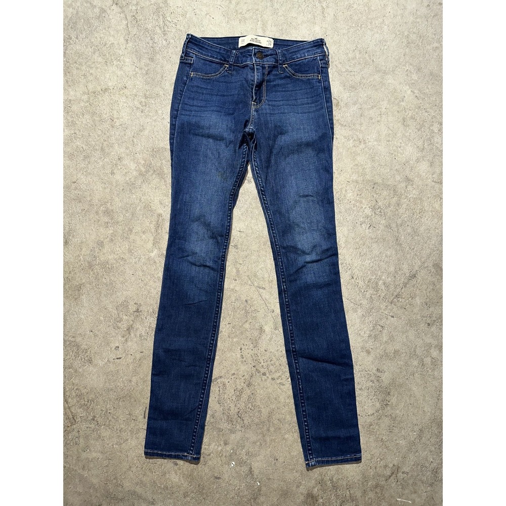 Hollister Women's Size 24x29 high rise‎ Jean legging Dark Wash Denim